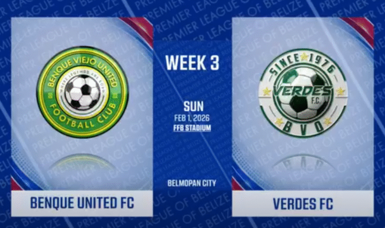 February 1st Benque United FC 🆚 Verdes FC